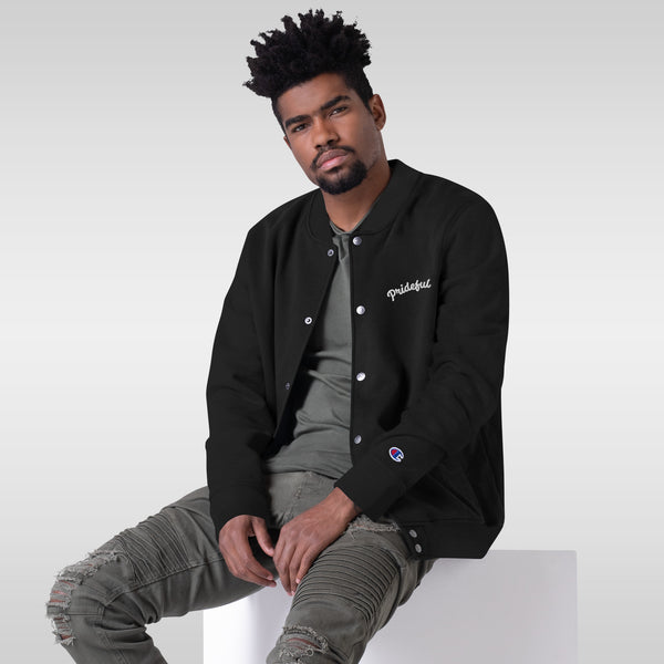 Prideful Embroidered Champion Bomber Jacket